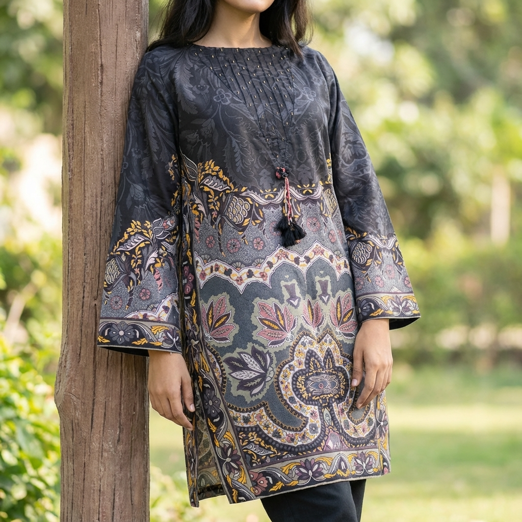 The ethics  brand Midnight Baroque Kurta