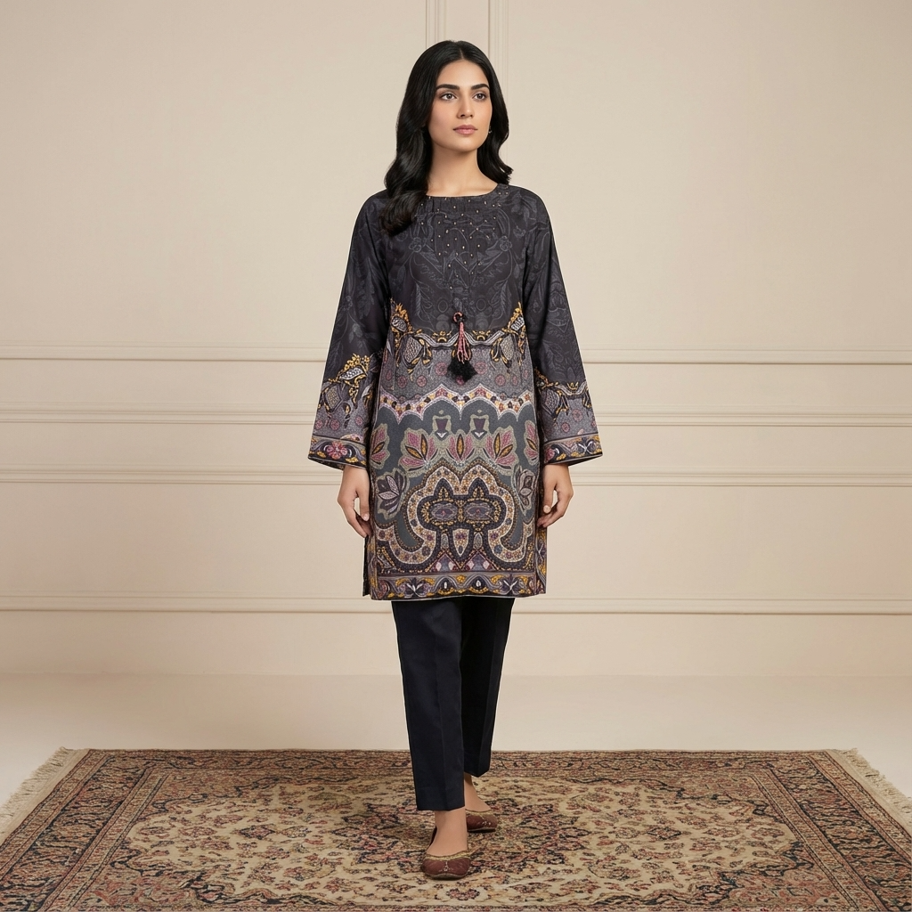 The ethics  brand Midnight Baroque Kurta