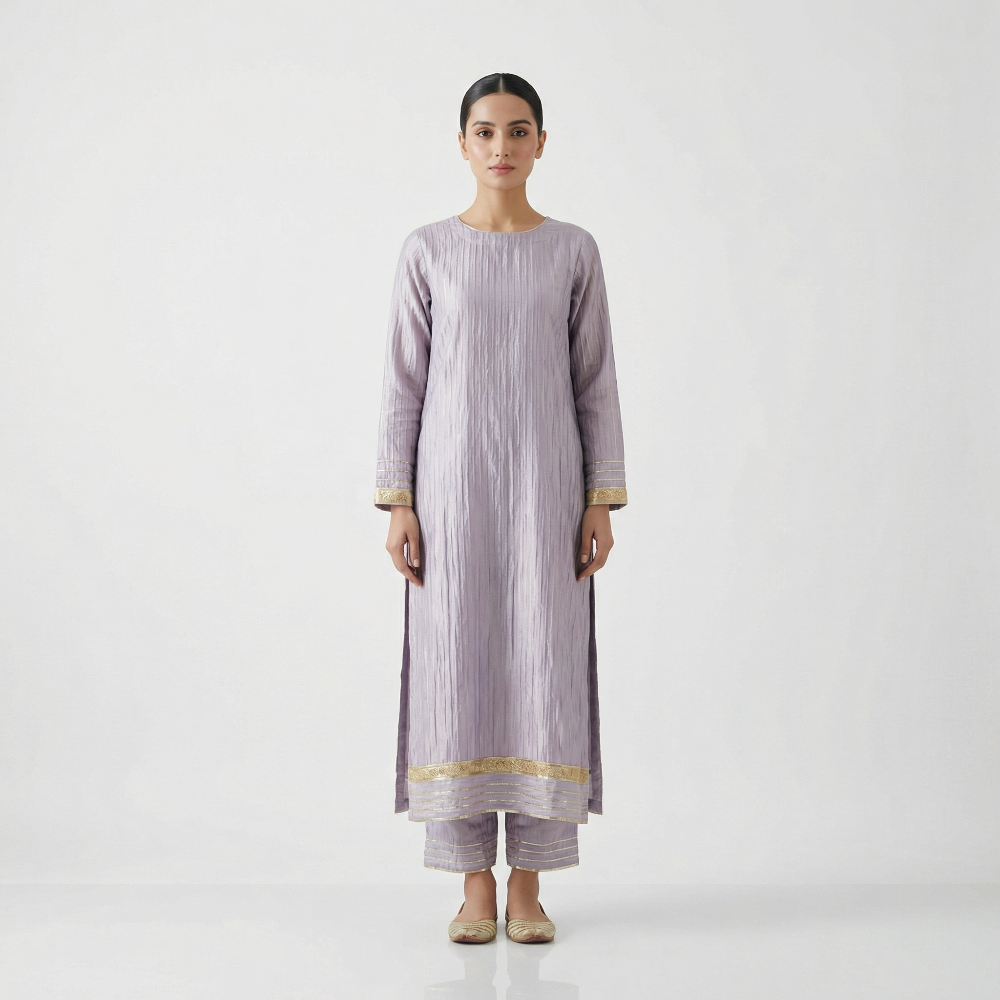 silk ethnic golden gotta 3 pc stitched