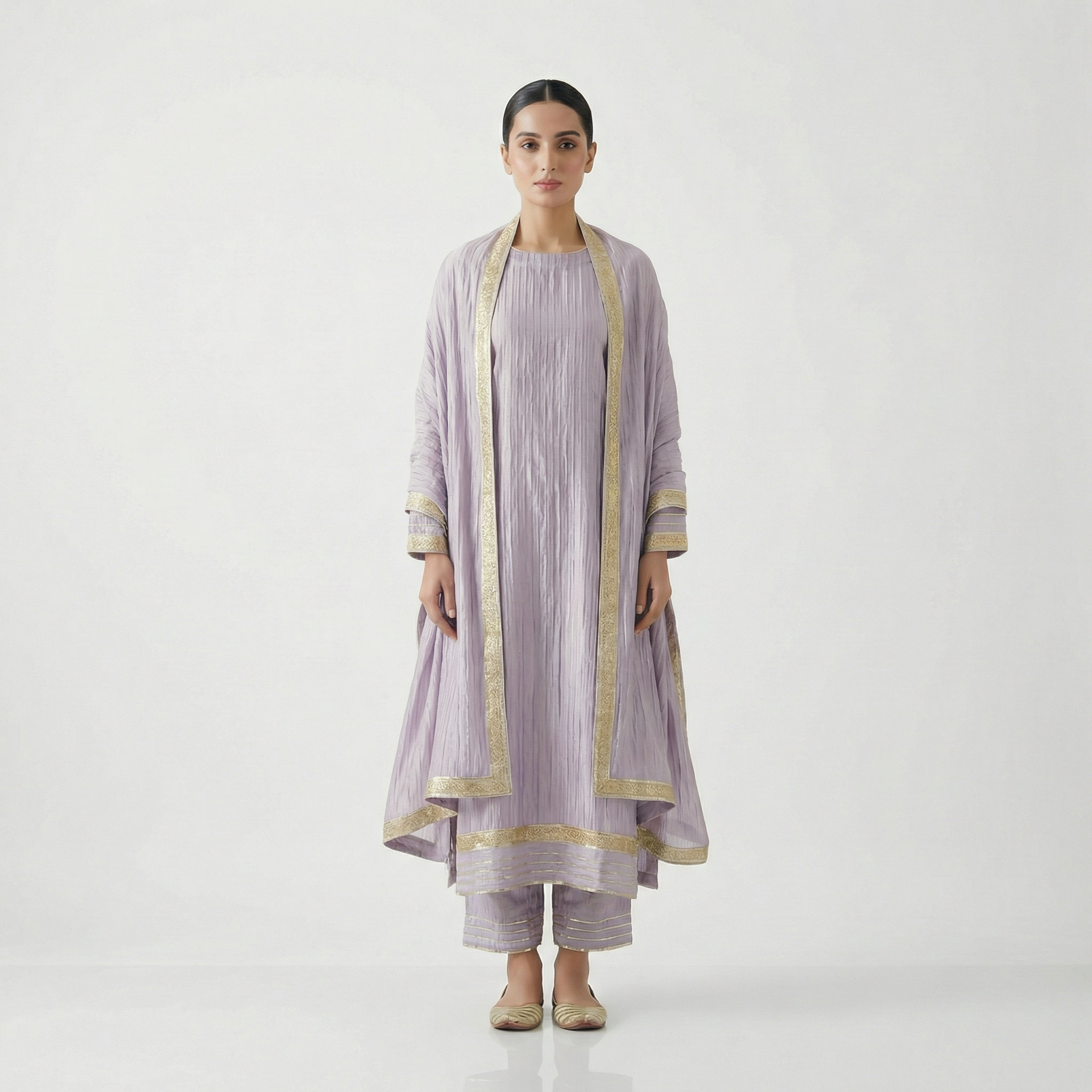 silk ethnic golden gotta 3 pc stitched