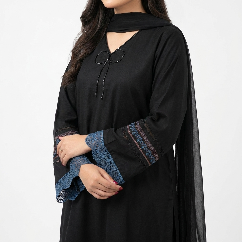 Orignal sapphire 3pc stitched suit  with needle handwork