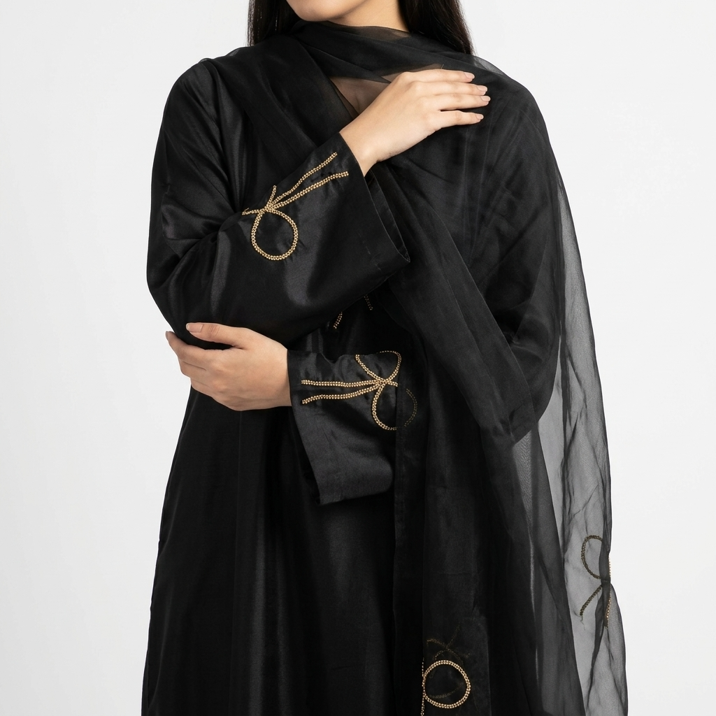 Origanal raw soft silk 3pc stitched with needle handwork Neckline and dubtta