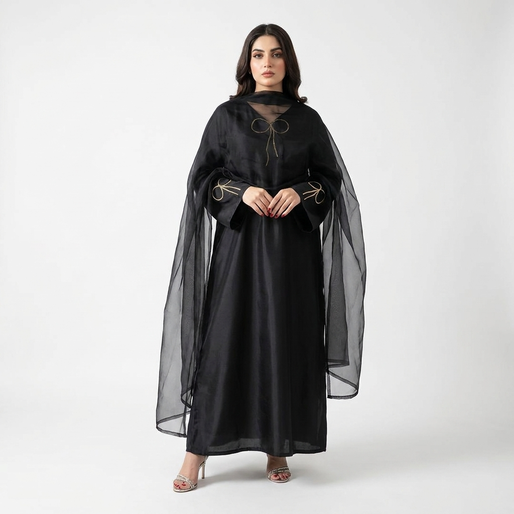 Origanal raw soft silk 3pc stitched with needle handwork Neckline and dubtta
