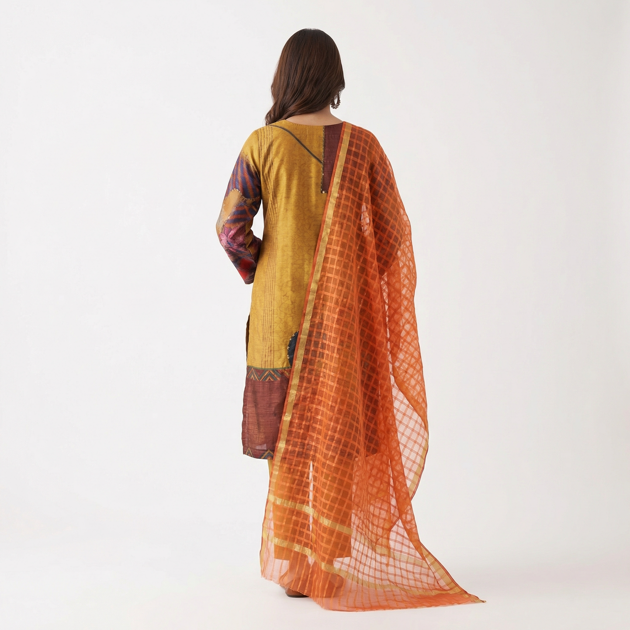 Beige Handmade Embroidered 3-Piece Suit