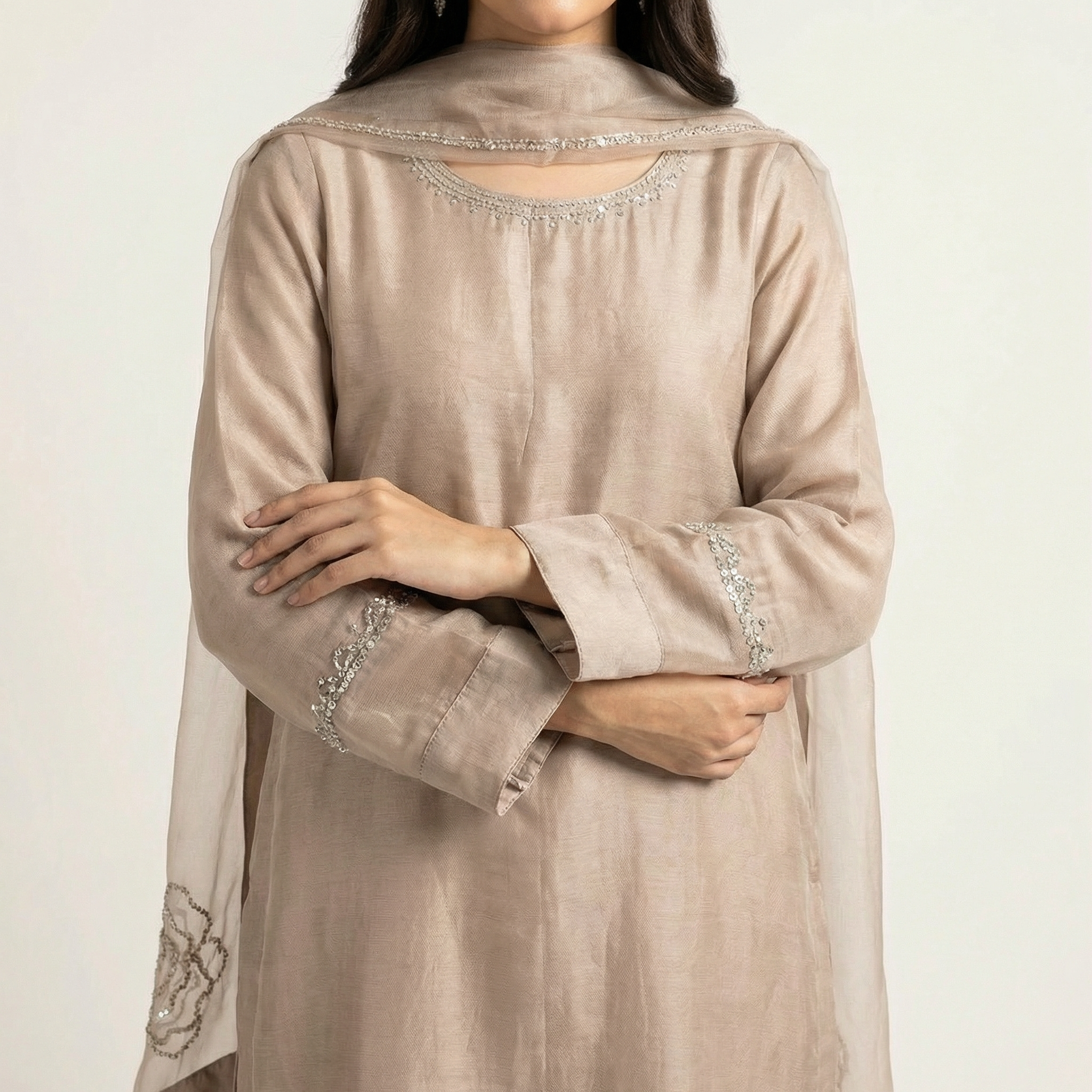 ETHNIC 3-piece stitched suit, ready-to-w