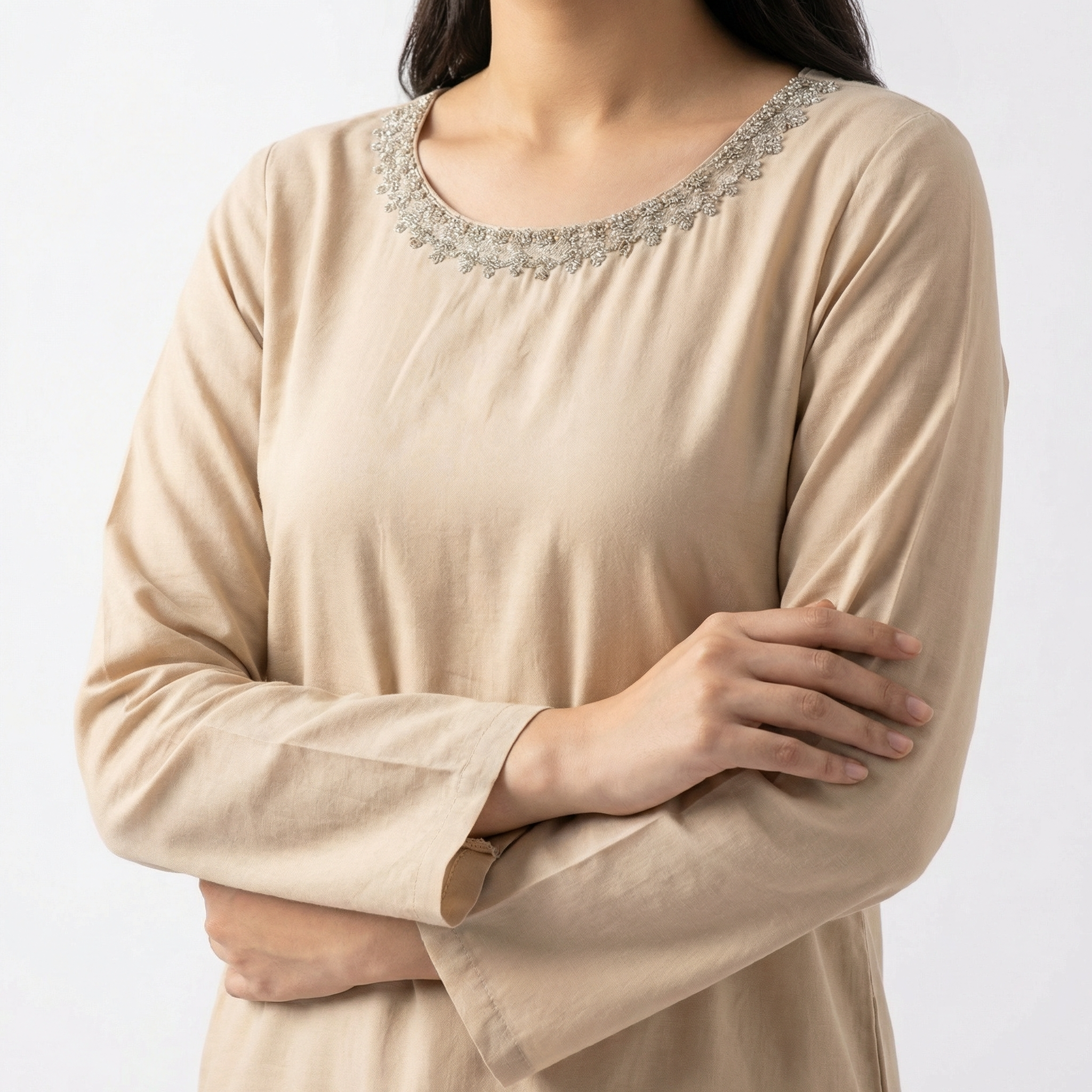 Pink Soft Silk Hand Embroidered 2-Piece Suit