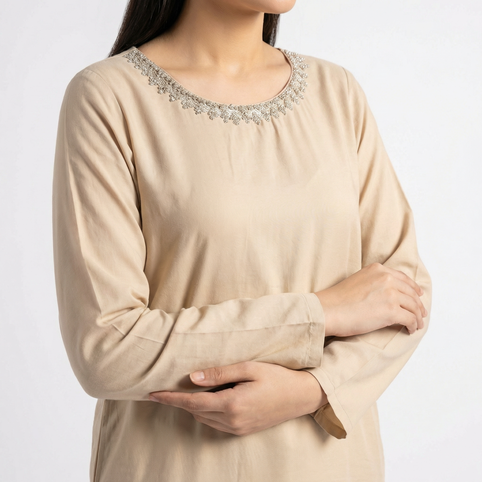 Pink Soft Silk Hand Embroidered 2-Piece Suit