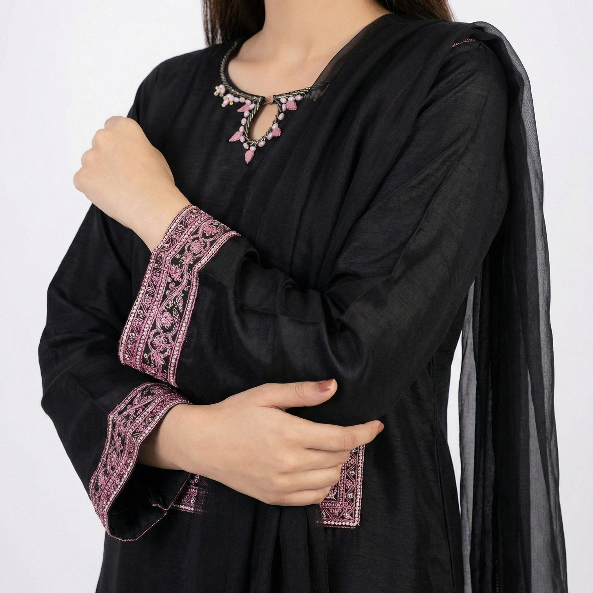 3-piece stitched suit, ready-to-wear Premium branded Rao silk fabric