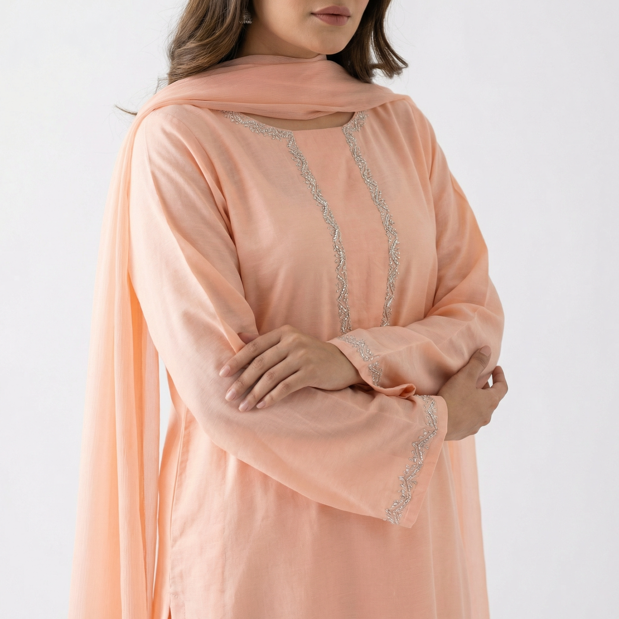 Ethnic 3-piece stitched suit, ready-to-wear