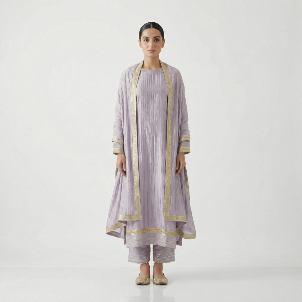 silk ethnic golden gotta 3 pc stitched