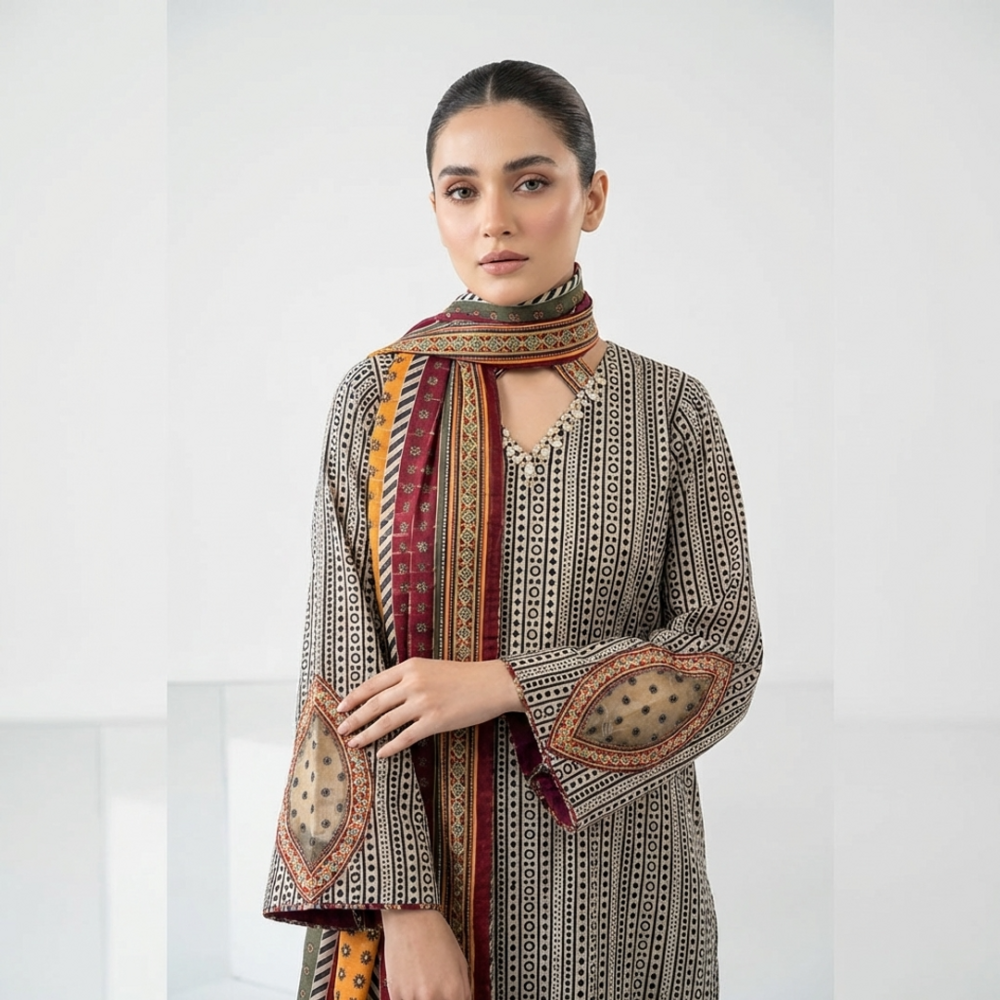 Original Bin Saeed Luxury 3 piece stitched suite